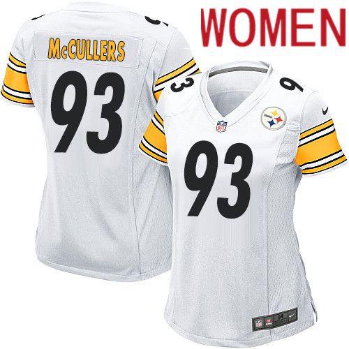 Women Pittsburgh Steelers #93 Dan McCullers Nike White Game NFL Jersey->women nfl jersey->Women Jersey